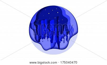 Stock vector illustration background cir le icon flat style architecture buildings and monuments town city country travel printed materials, Russia Moscow, Russian culture, landscape, Kremlin, capital