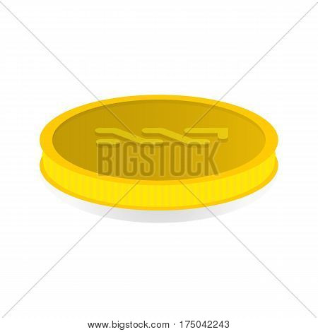 Vector illustration of a gold coin with the symbol cryptocurrency nxt.