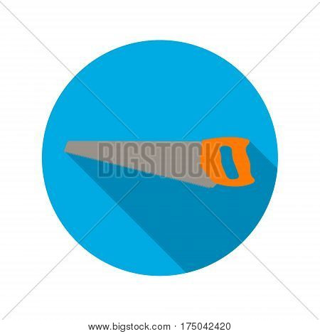 saw on a blue background with shadow