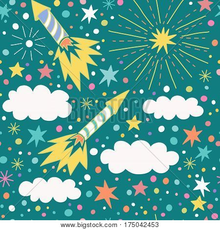 Pattern With Fireworks