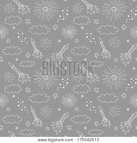 Pattern With Fireworks