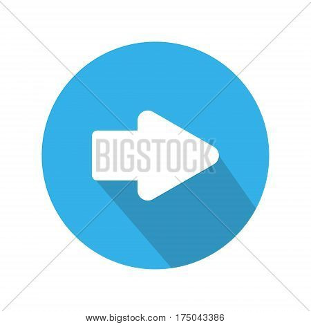 Index arrow to the right in the blue circle with shadow