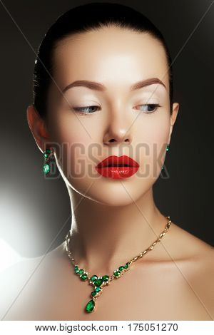 Portrait Of Beautiful Brunette Woman. Fashion Portrait