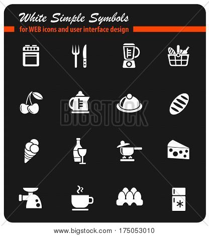 Food and kitchen simple icons for web