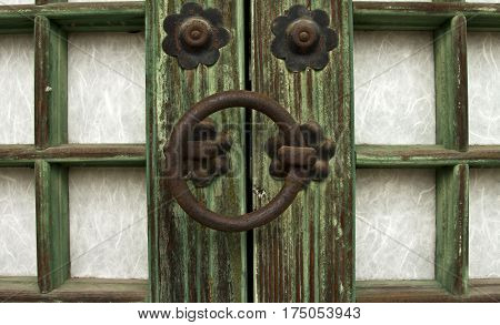 Traditional architechture, asian style, old korean door