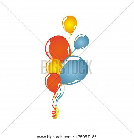 color bolloons party icon, vector illustraction design image