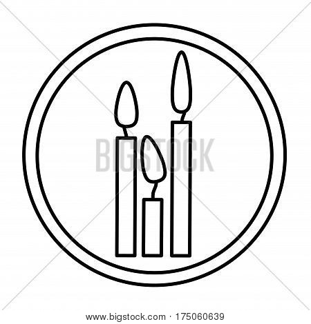 silhouette round emblem with canddles icon, vector illustraction design
