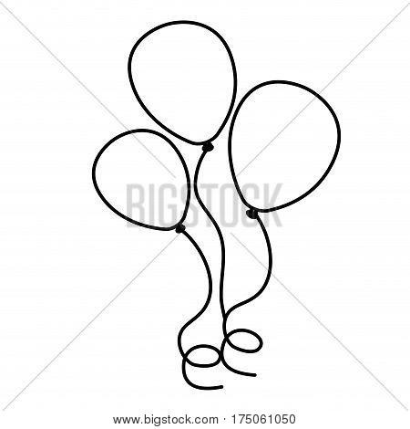 silhouette party bolloons icon, vector illustraction design image