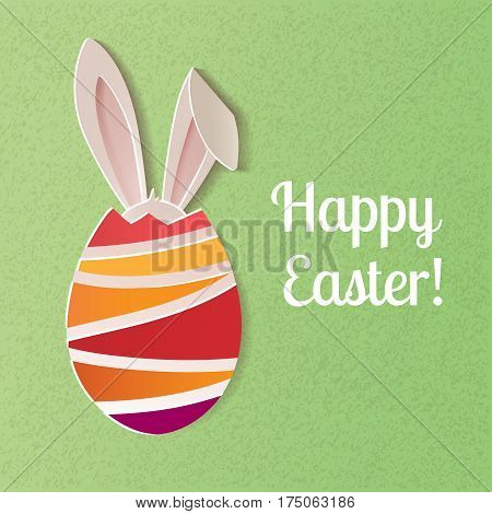 Happy Easter greeting card. A realistic vector image that simulates paper.
