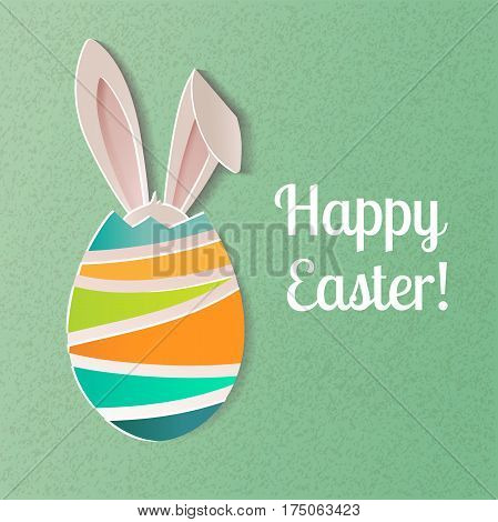Happy Easter greeting card. A realistic vector image that simulates paper.
