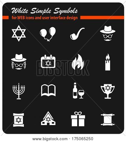 hanukkah web icons for user interface design