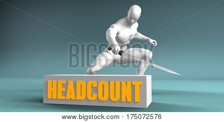 Cutting Headcount and Cut or Reduce Concept 3D Illustration Render