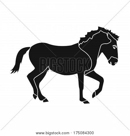Mongolian horse. Vehicle ancient mongolov in the war.Mongolia single icon in black style vector symbol stock web illustration.