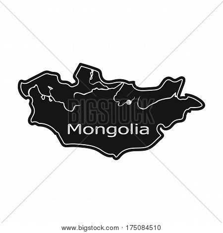 Green map of Mongolia.Mongolia on the world map.Mongolia single icon in black style vector symbol stock web illustration.