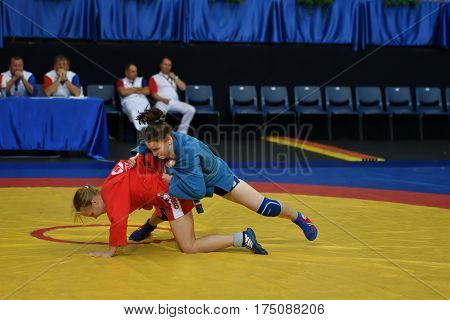 Orenburg, Russia - 29 October 2016: Girls Compete In Sambo