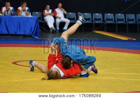 Orenburg, Russia - 29 October 2016: Girls Compete In Sambo