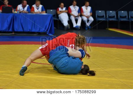 Orenburg, Russia - 29 October 2016: Girls Compete In Sambo