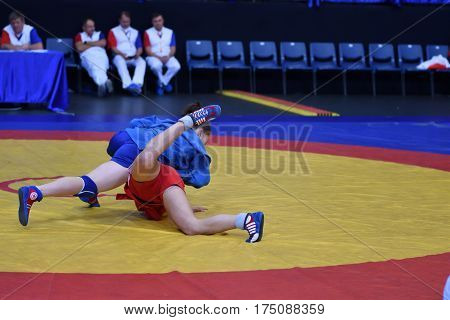 Orenburg, Russia - 29 October 2016: Girls Compete In Sambo