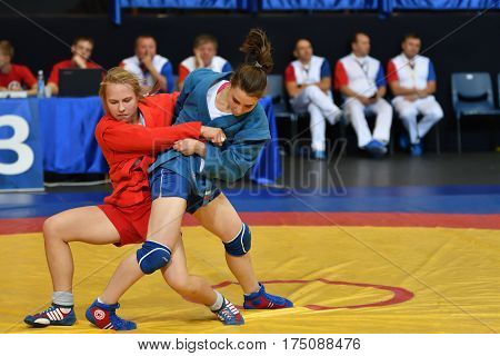 Orenburg, Russia - 29 October 2016: Girls Compete In Sambo