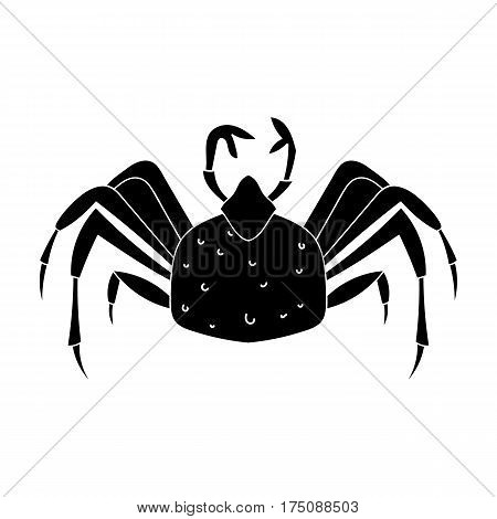 King crab icon in black design isolated on white background. Sea animals symbol stock vector illustration.