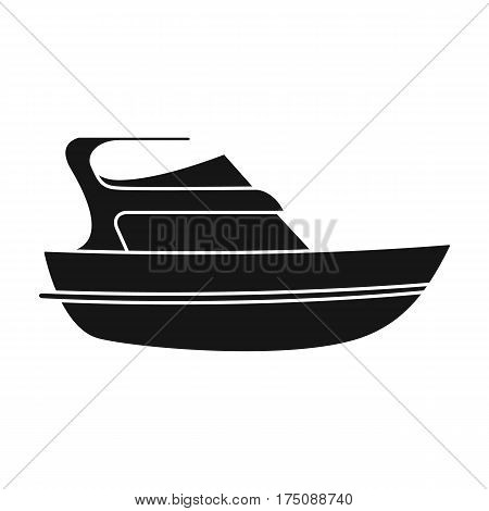 Expensive yacht for rich people.Yacht for vacations and short trips.Ship and water transport single icon in black style vector symbol stock web illustration.