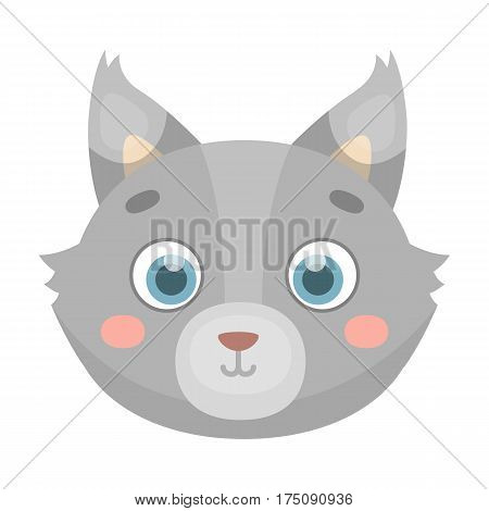 Wolf muzzle icon in cartoon design isolated on white background. Animal muzzle symbol stock vector illustration.