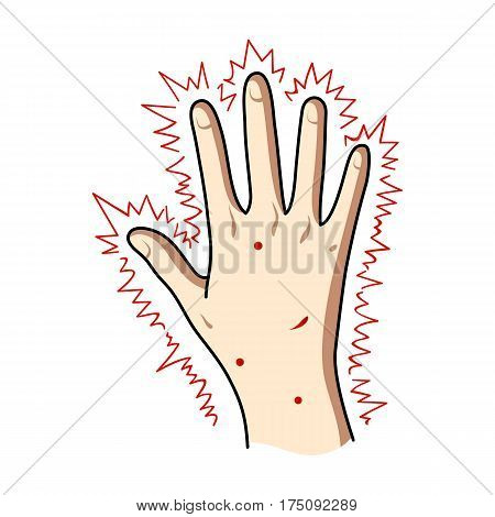 The arm of the patient with diabetes.Hand with eczema from diabetes.Diabetes single icon in cartoon style vector symbol stock web illustration.