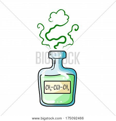 A vial of green potion.Medicines for diabetics.Diabetes single icon in cartoon style vector symbol stock web illustration.