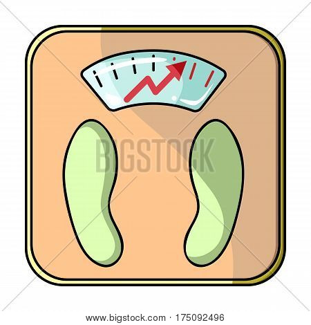 Scales show weight.scales for diabetics.Diabetes single icon in cartoon style vector symbol stock web illustration.