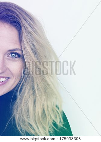 Woman Smiling Happiness Portrait Concept
