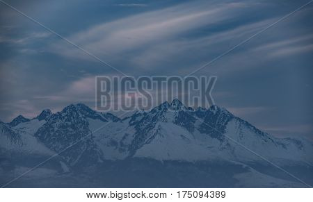 Vysoke Tatry Mountains In Winter Time From Tomasovsky View