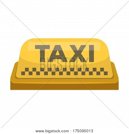 Yellow checker taxi with logo.Equipment taxi station for identification car. Taxi station single icon in cartoon style vector symbol stock web illustration.