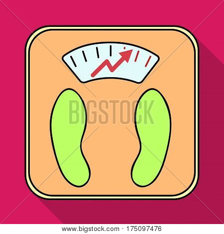 Scales show weight.scales for diabetics.Diabetes single icon in flat style vector symbol stock web illustration.