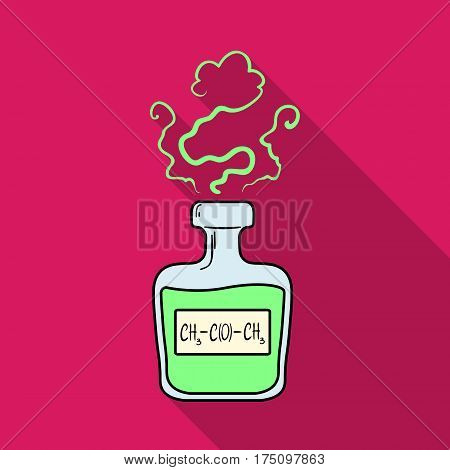 A vial of green potion.Medicines for diabetics.Diabetes single icon in flat style vector symbol stock web illustration.