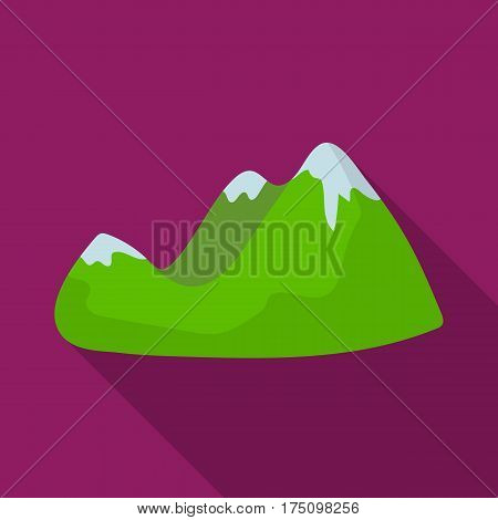 Green mountains.Mountain range covered with dense forest.Different mountains single icon in flat style vector symbol stock web illustration.