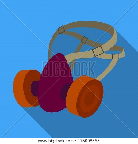 Respirator for miners. Protection from dust . Equipment of miners.Mine Industry single icon in flat style vector symbol stock web illustration.