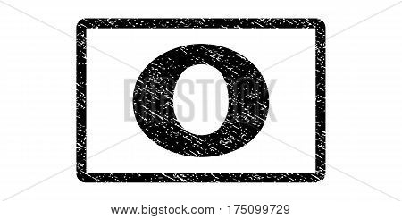 0 watermark stamp. Text tag inside rounded rectangle frame with grunge design style. Rubber seal stamp with scratched texture. Vector black ink imprint on a white background.