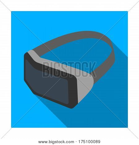 Virtual reality headset icon in flat design isolated on white background. Personal computer accessories symbol stock vector illustration.