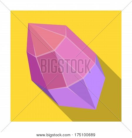 Rough gemstone icon in flat design isolated on white background. Precious minerals and jeweler symbol stock vector illustration.