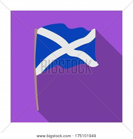 Flag of Scotland icon in flat design isolated on white background. Scotland country symbol stock vector illustration.