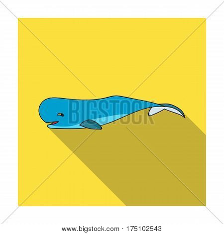 Sperm whale icon in flat design isolated on white background. Sea animals symbol stock vector illustration.