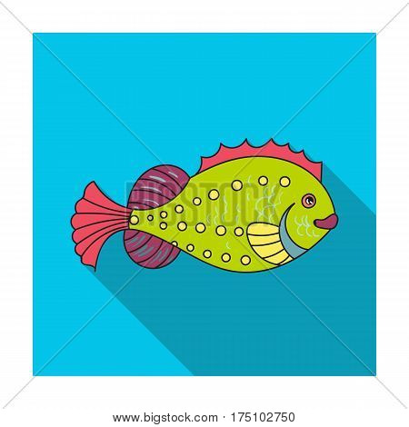 Sea fish icon in flat design isolated on white background. Sea animals symbol stock vector illustration.