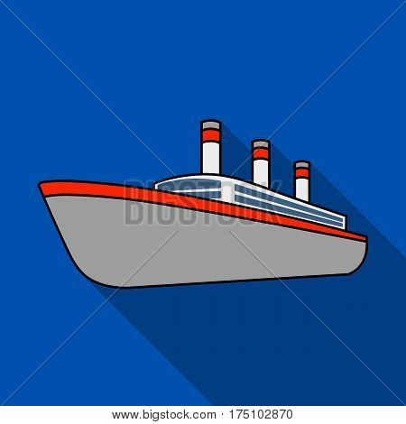 Huge cargo black liner.Ship for transportation of heavy thunderstorms on the sea and the ocean .Ship and water transport single icon in flat style vector symbol stock web illustration.