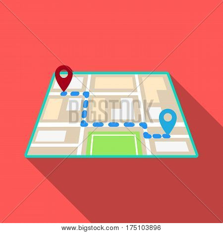 Map with the route taxi movement.Taxi station navigator for conveying passengers. Taxi station single icon in flat style vector symbol stock web illustration