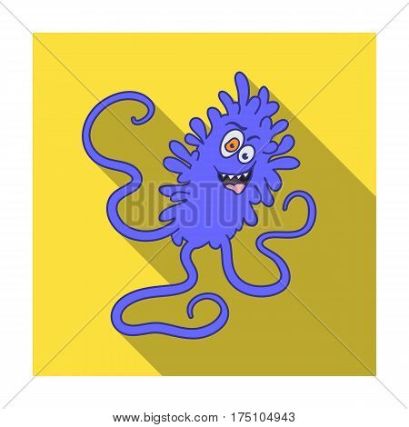 Violet virus icon in flat design isolated on white background. Viruses and bacteries symbol stock vector illustration.