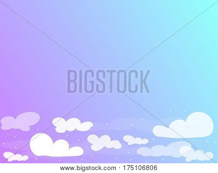 vector cloud and snow with violet and bluebackground  , empty center