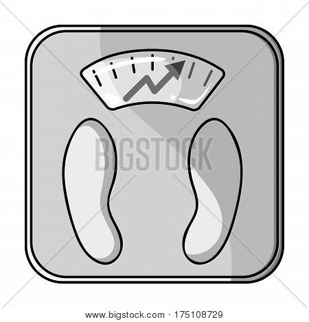 Scales show weight.scales for diabetics.Diabetes single icon in monochrome style vector symbol stock web illustration.