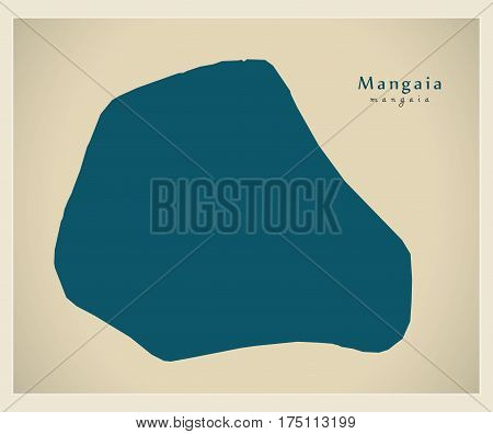 Modern Map - Mangaia Ck Illustration Silhouette