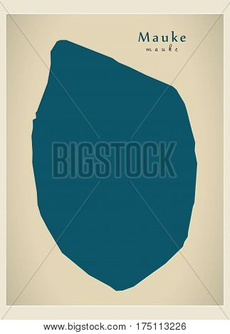 Modern Map - Mauke Ck Illustration Silhouette