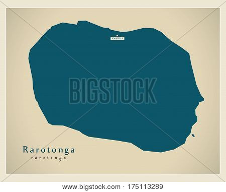 Modern Map - Rarotonga Cx Illustration Silhouette